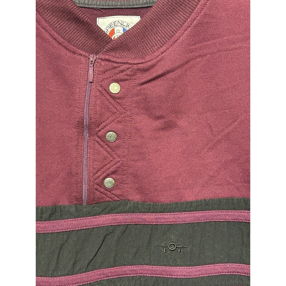 Vintage 90s Greenline International Pullover Shirt Mens L Purple Black Blokecore - Picture 2 of 11